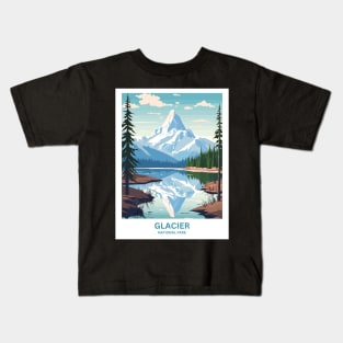 Glacier National Park Travel Print Wall Art, Home Décor, Gift Art Kids T-Shirt
